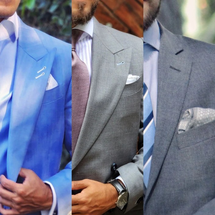 different lapel widths on suits